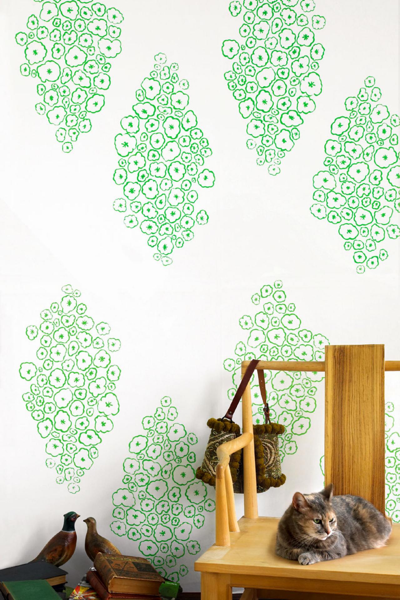 Pampered Wallpaper Use This Handprinted Design As Either A