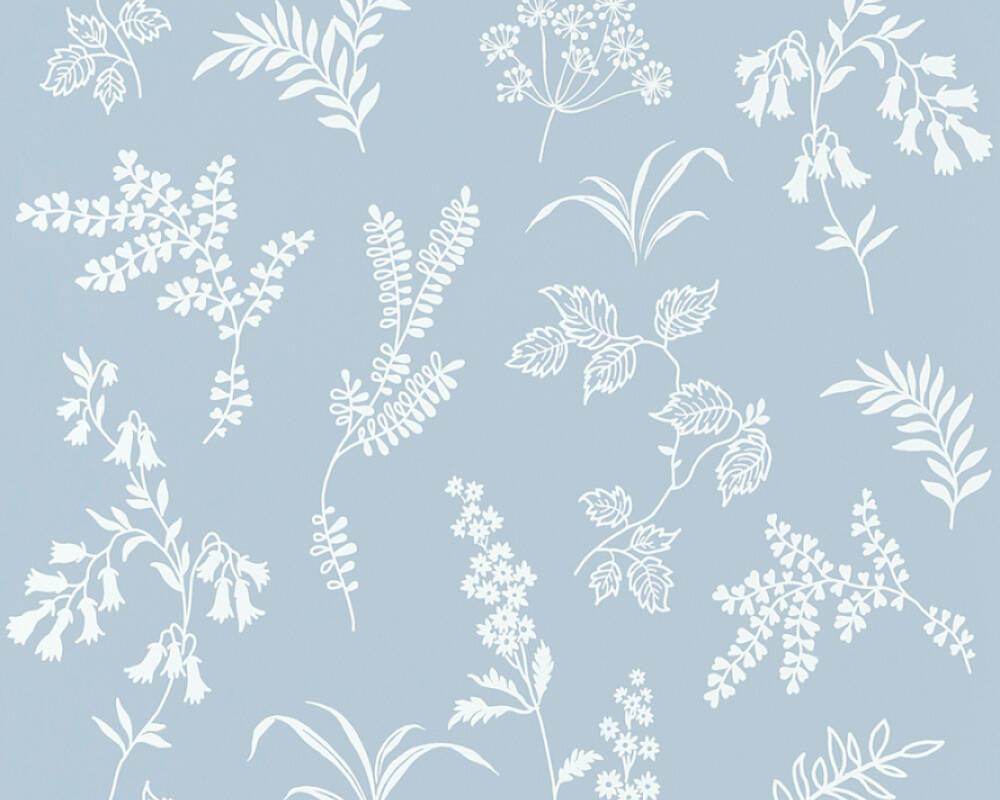 A S Cr Ation Wallpaper Flowers Blue White
