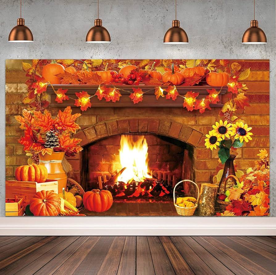 Amazon Fall Thanksgiving Decoration Fireplace