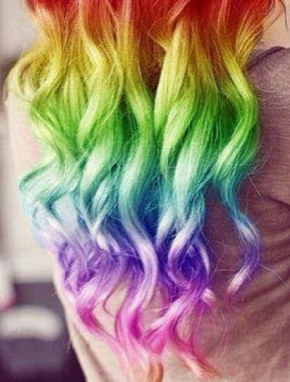 Pastel Rainbow Hair Ombre Colors For