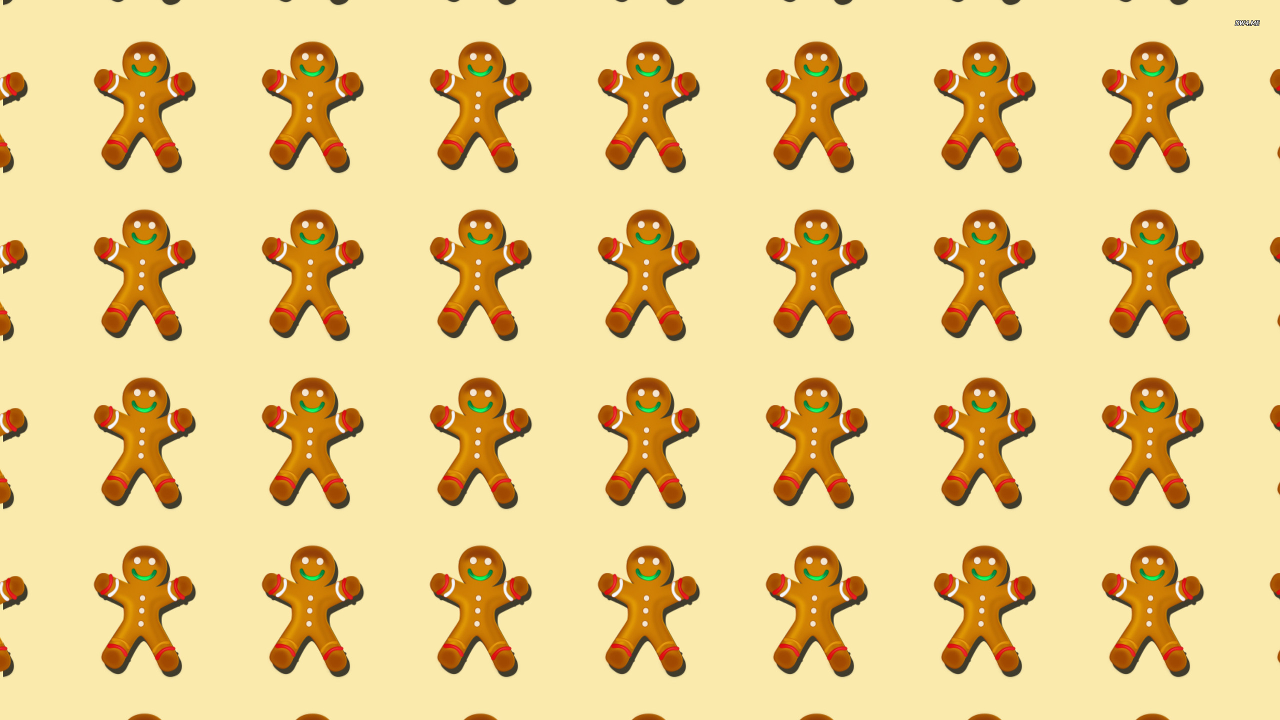 Gingerbread Man Pattern Wallpaper Digital Art