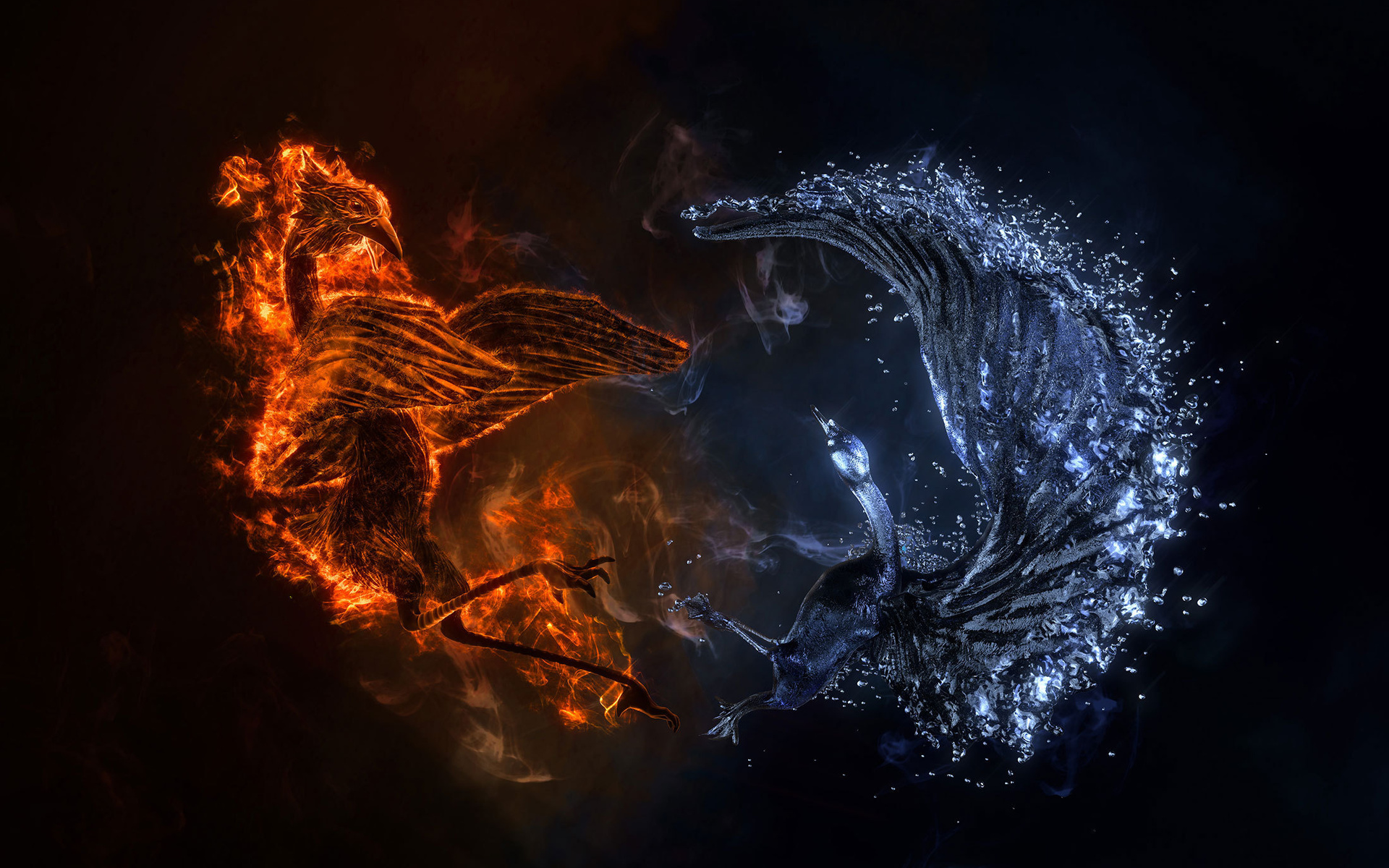 Download Fire Phoenix vs Ice Phoenix Wallpaper Free Wallpapers