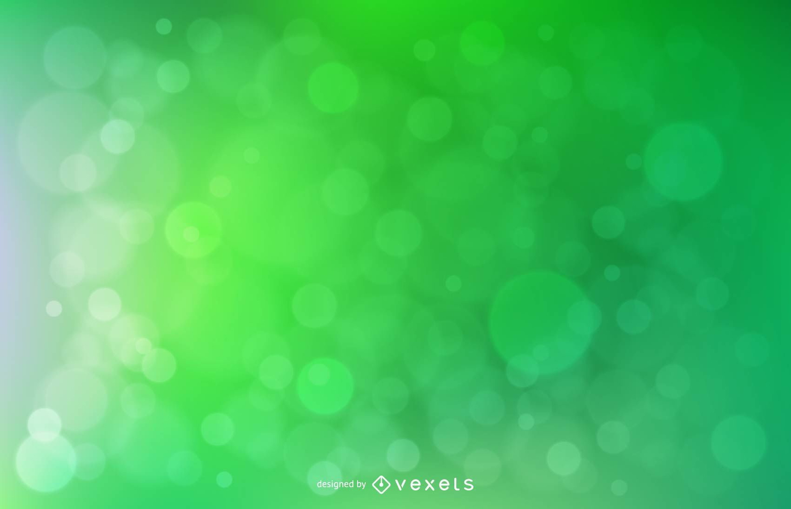 Abstract green bokeh background with soft glowing circles