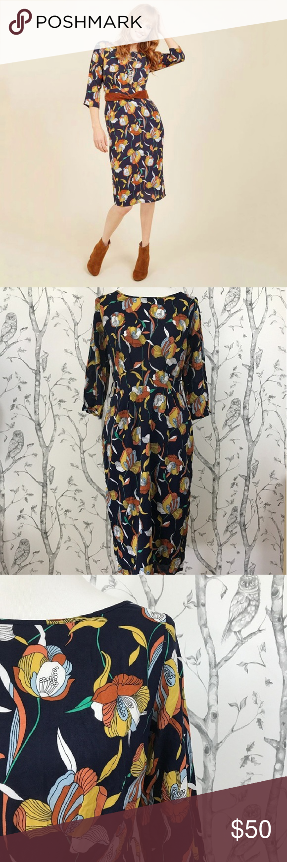 Modcloth Trollied Dolly Retro Tulip Dress