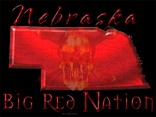 Nebraska Cornhuskers Big Red Nation Black X Photo
