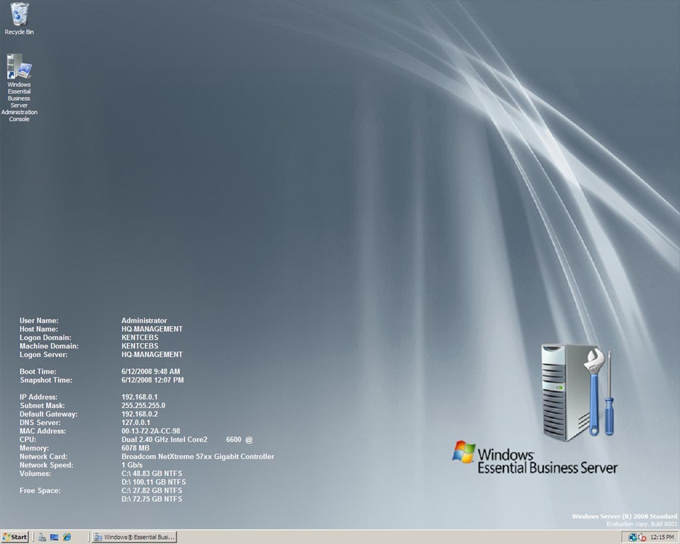 Screen Capture From My Essential Business Server S Management