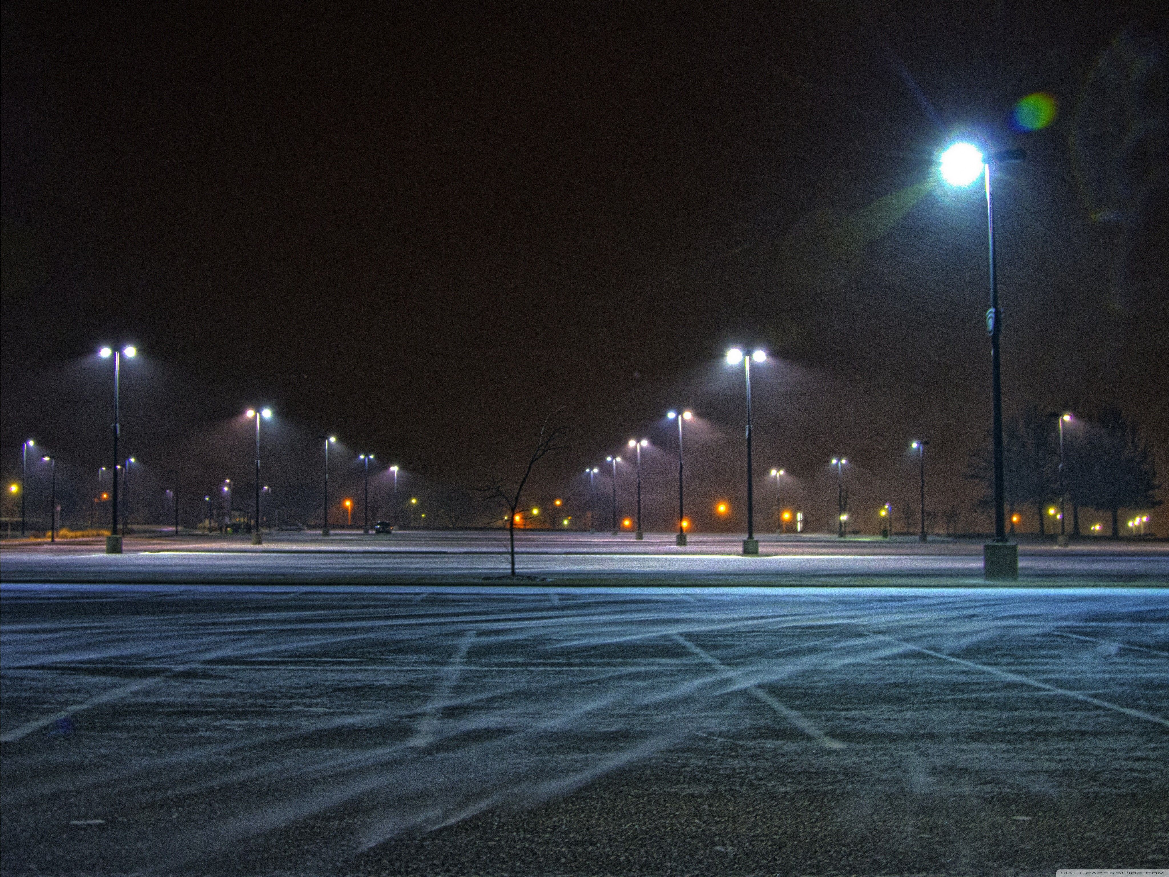 Parking Winter Night Wallpaper And Image Pictures