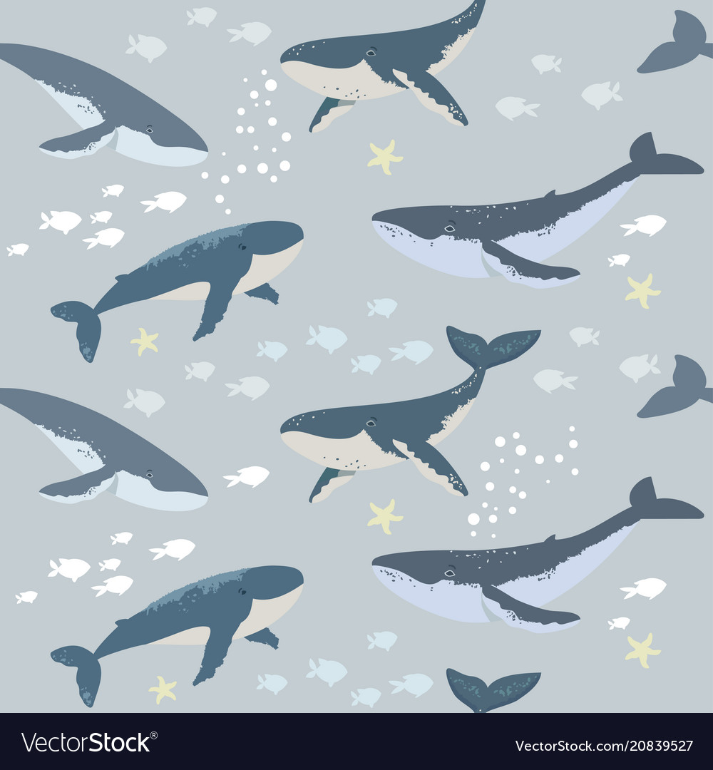 Seamless Whales Background Royalty Vector Image