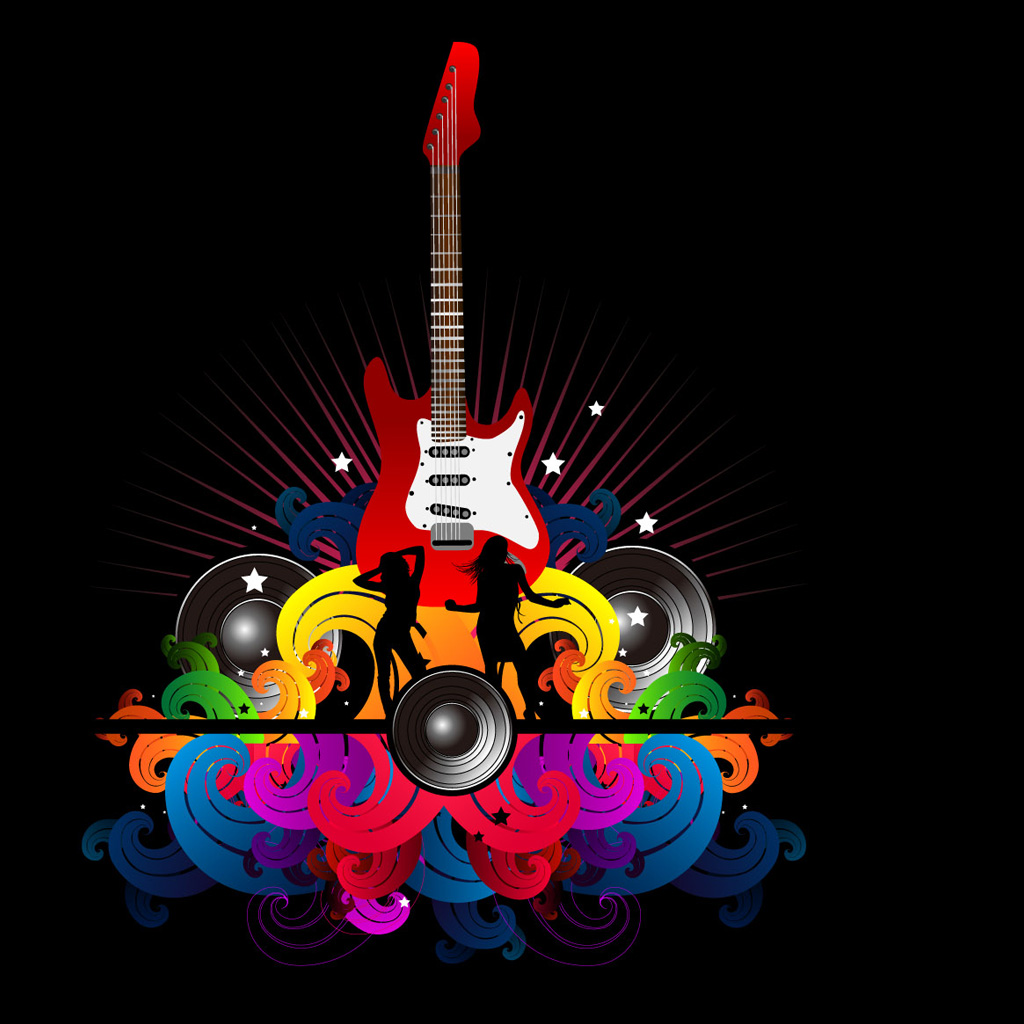 Electric guitar vector iPad Backgrounds Best iPad Wallpaper