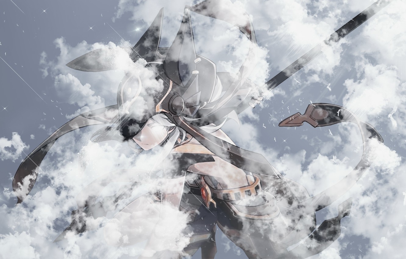 Wallpaper clouds birds guy Genshin Impact Cyno images for
