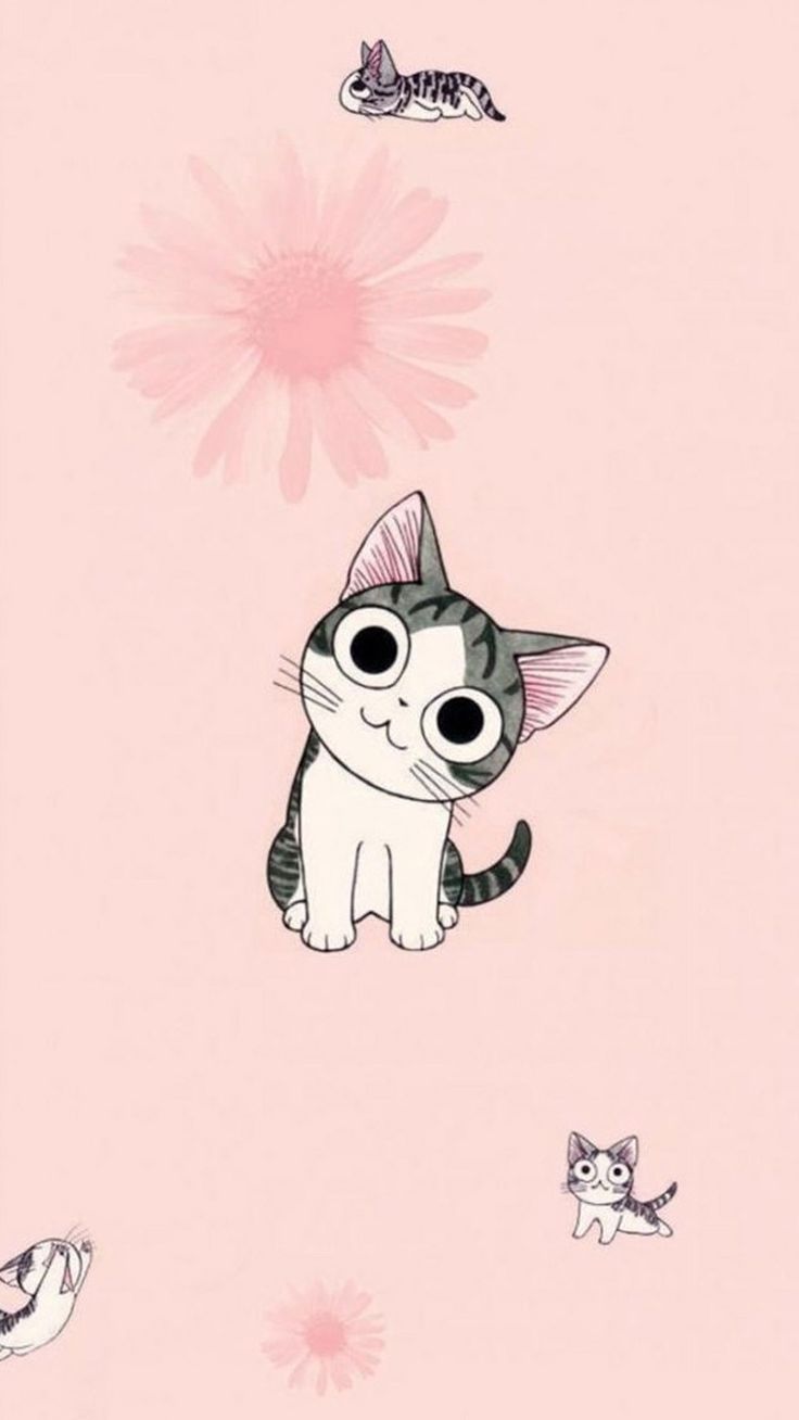 Funny Cartoon Cat iPhone Wallpaper Cute