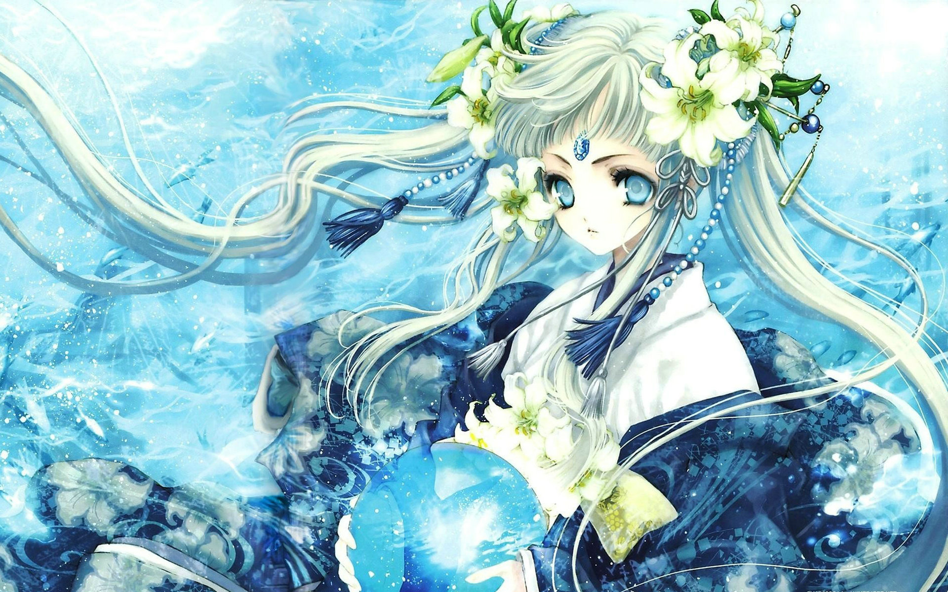 Blue Anime Girl Wallpaper High Definition Quality Widescreen