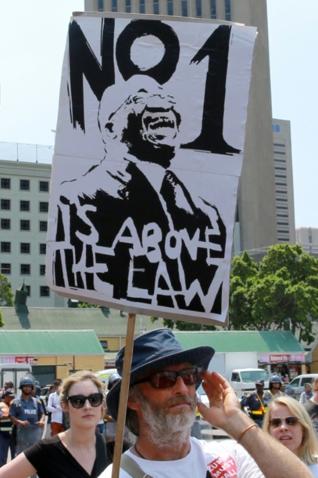 Campaigners Demonstrate Against South African President Jacob Zuma On