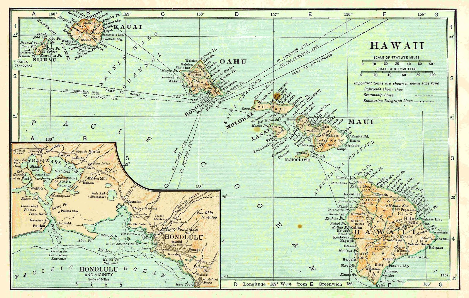 Antique Image Map Clip Art Vintage Background Of Hawaii