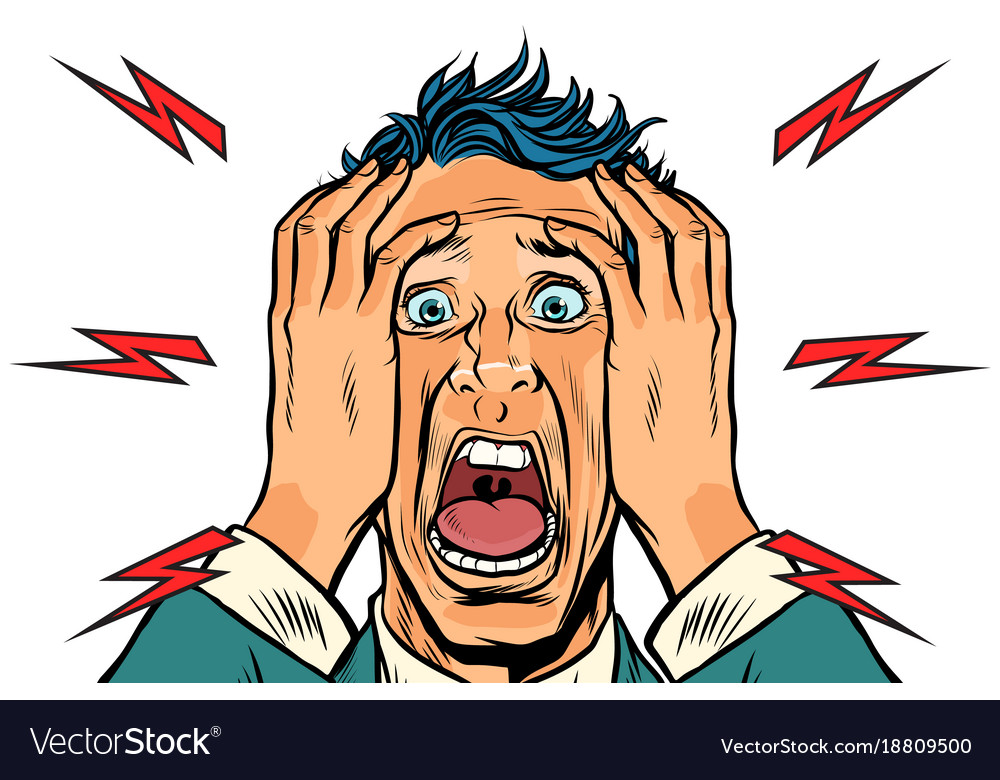 Screaming Man Isolated On White Background Vector Image