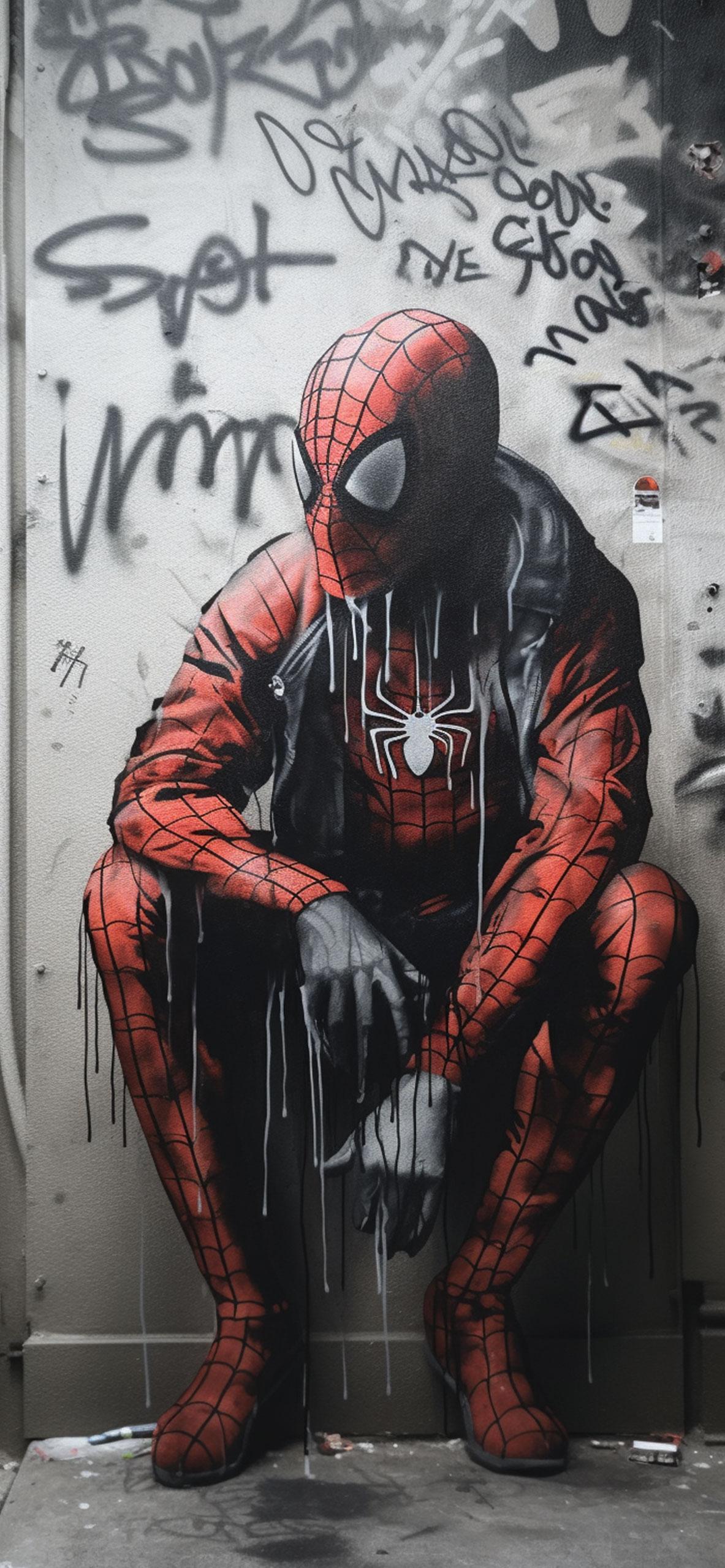 Spider Man Street Art Wallpaper iPhone