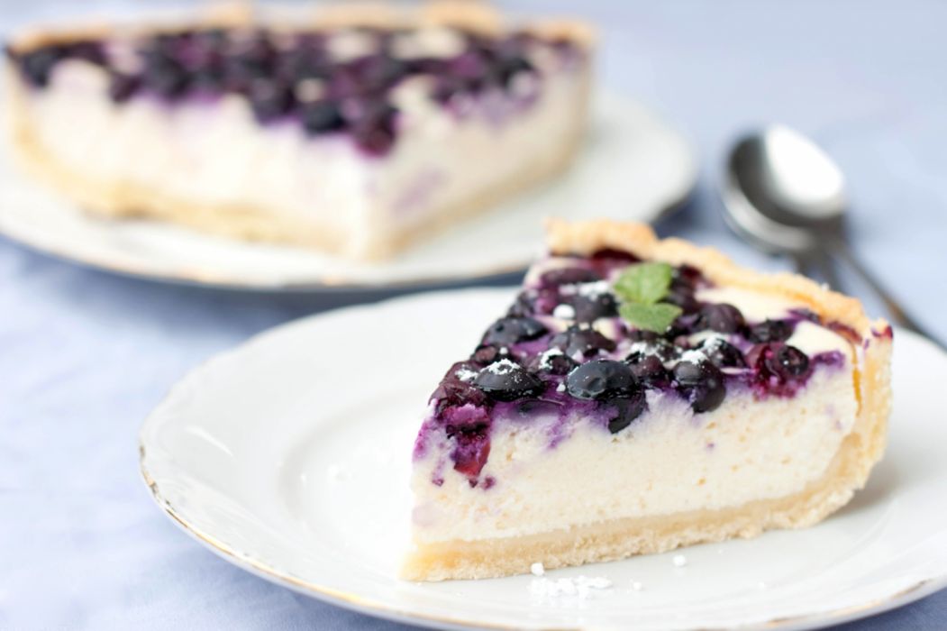 Blueberry Cheesecake Dessert Pastry Wallpaper