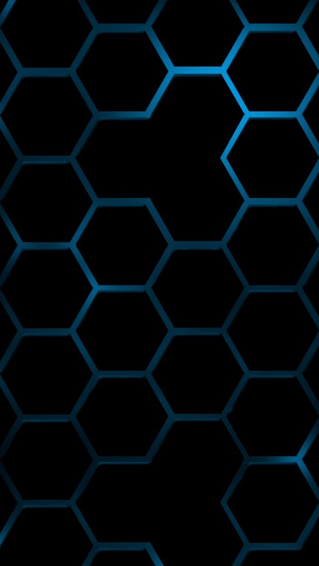 Cool Blue Hexagon Wallpaper For iPhone HD