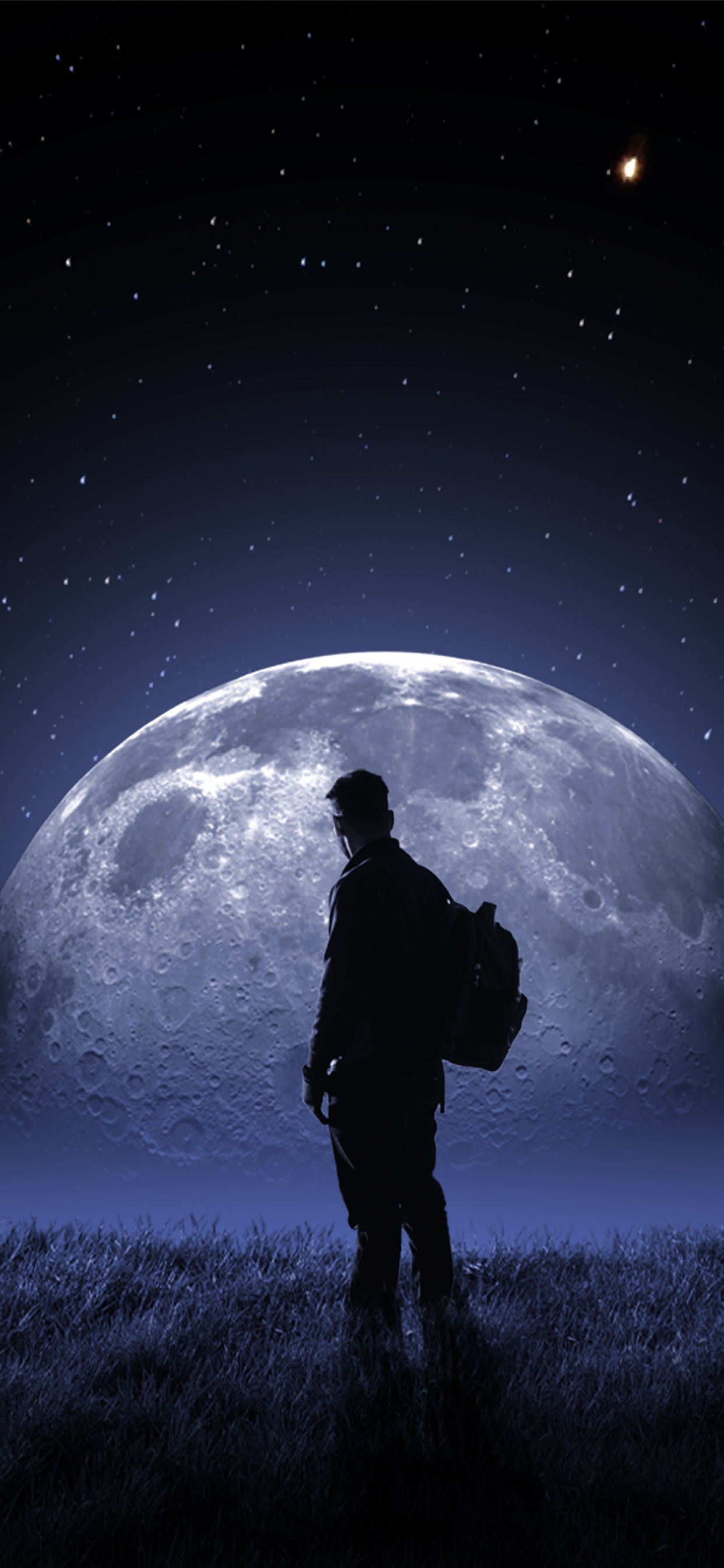 Night Sky With Moon Wallpaper