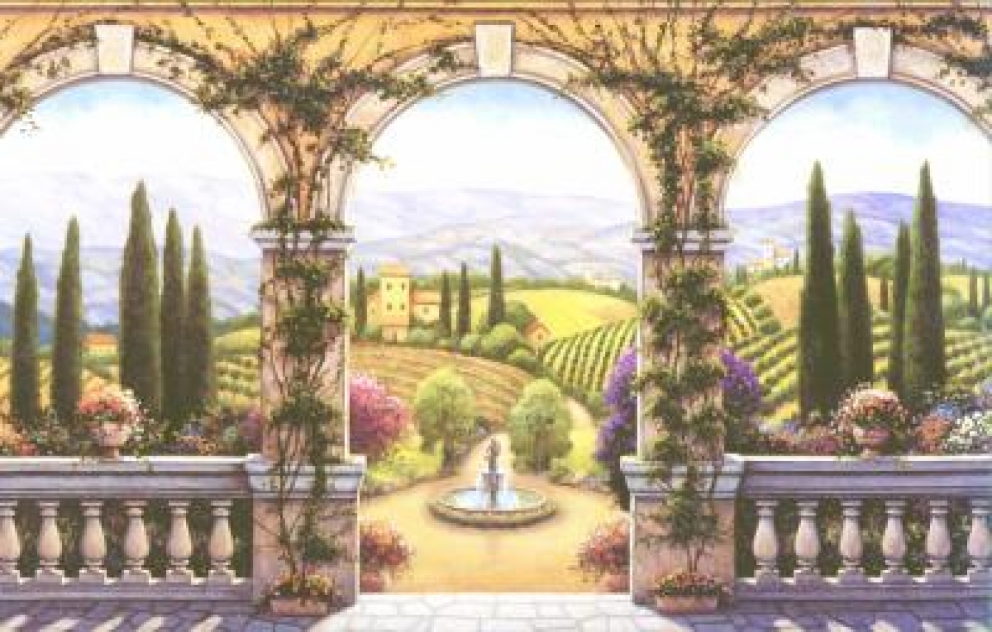 Tuscan Villa Wallpaper Mural Border Inc