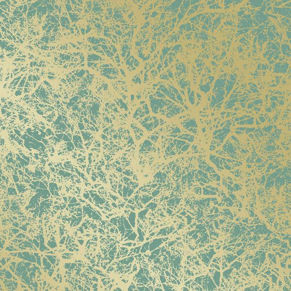 Sample Forest Self Adhesive Wallpaper In Ocean Gold Design By Tempaper