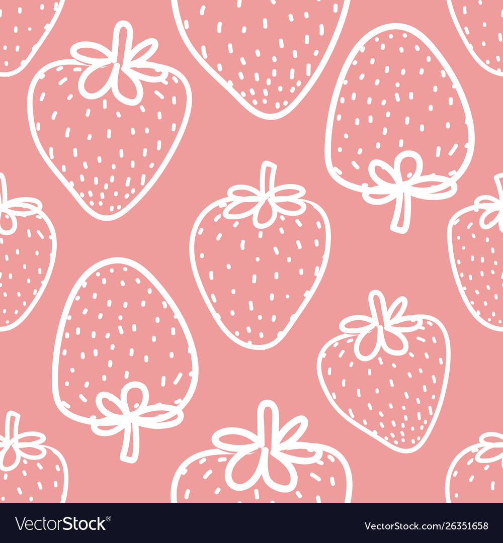 Seamless Pattern With Strawberry Background Vector Image