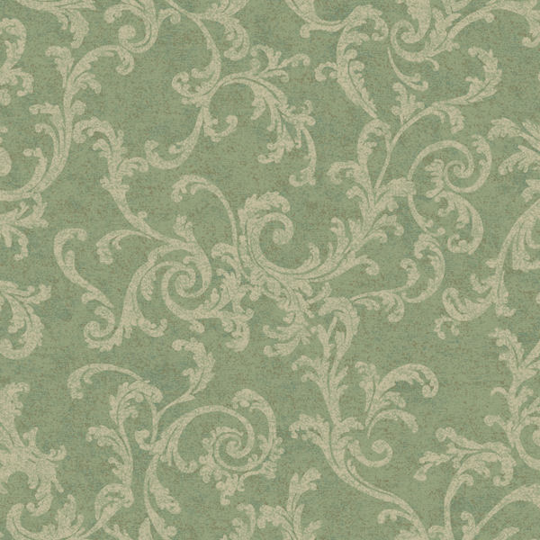 Green and Cream Textured Scroll Wallpaper   Wall Sticker Outlet