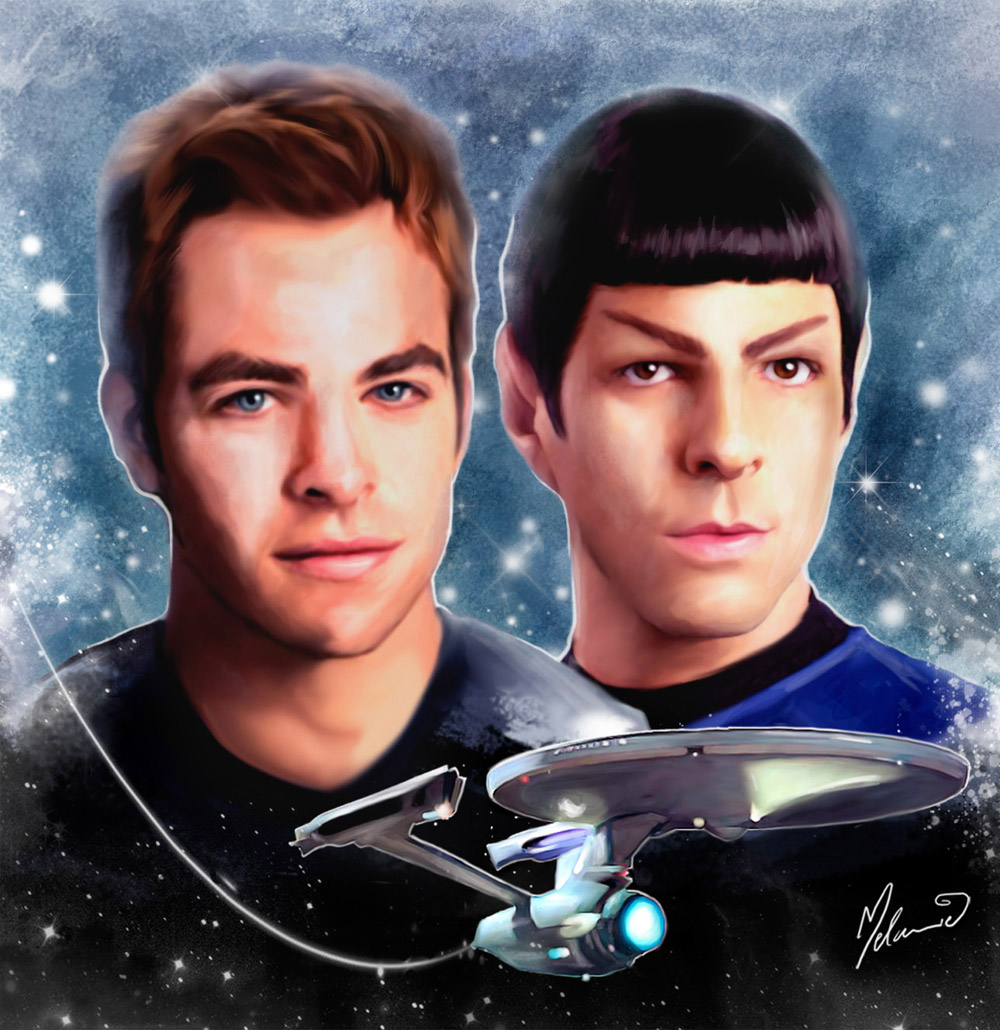 Kirk And Spock Star Trek Face Painting Looks Real Interesting