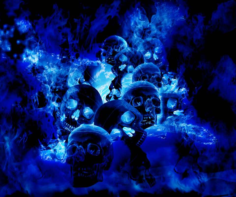 Assorted human skulls black background blue skull HD wallpaper   Wallpaper Flare