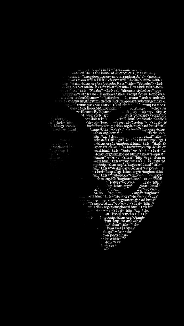 Guy Fawkes Mask Code iPhone Wallpaper