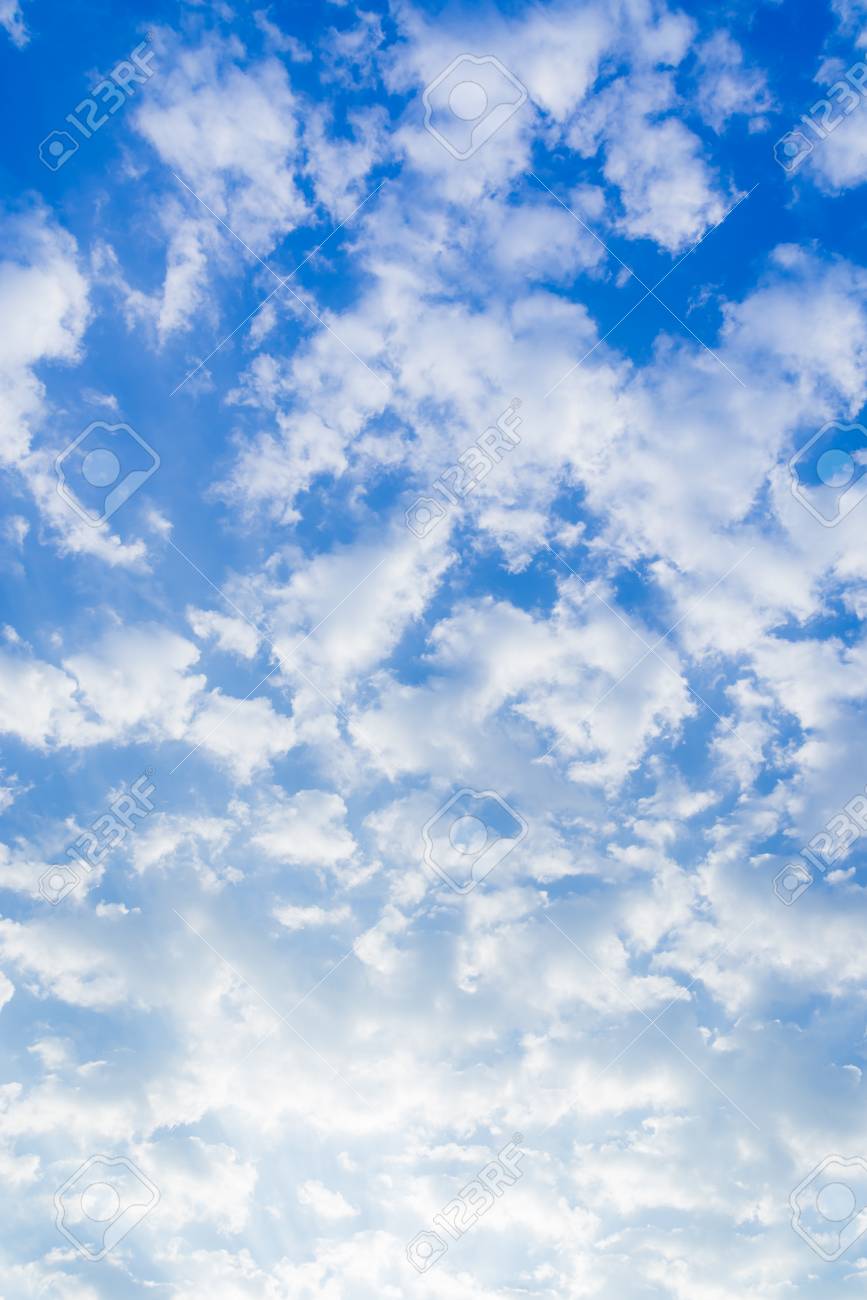 Portrait Of A Blue Sky And White Cloud In Clear Summer