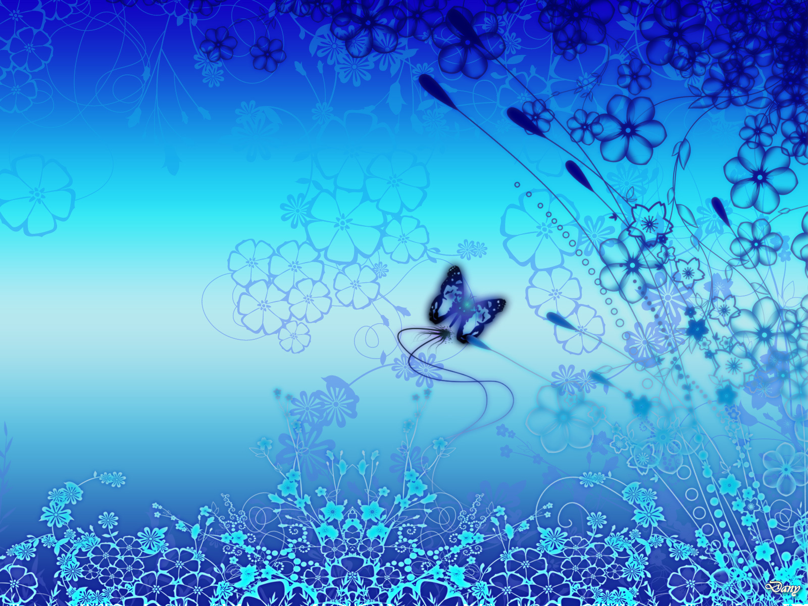 Floral Blue desktop wallpaper