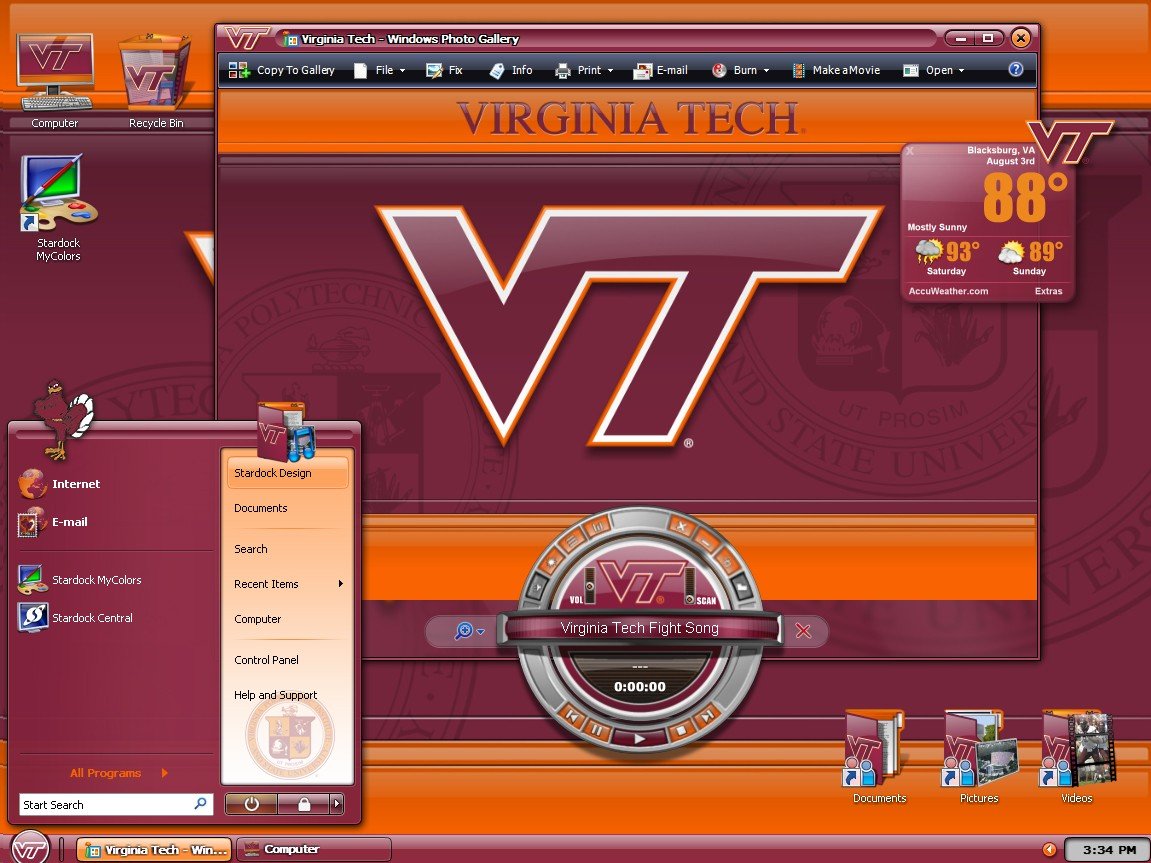Mycolors Virginia Tech Desktop Screenshot Of