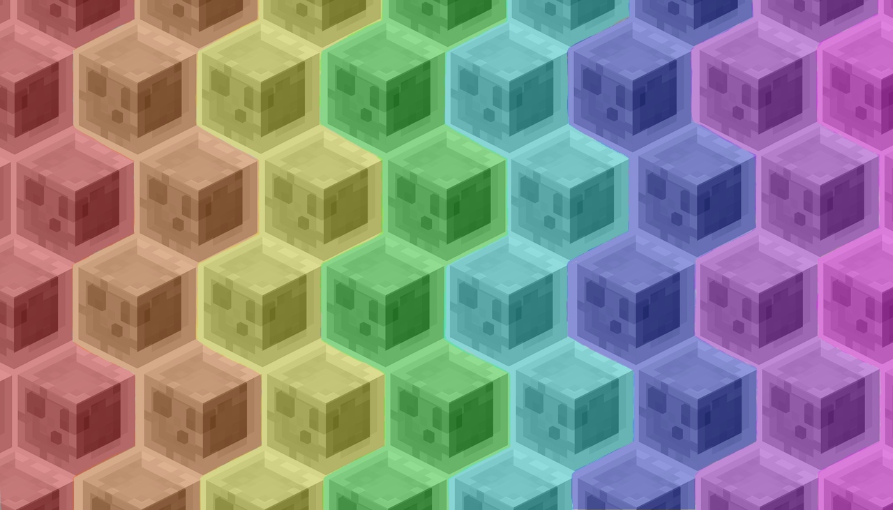 Rainbow Tiled Slime Wallpaper Minecraft
