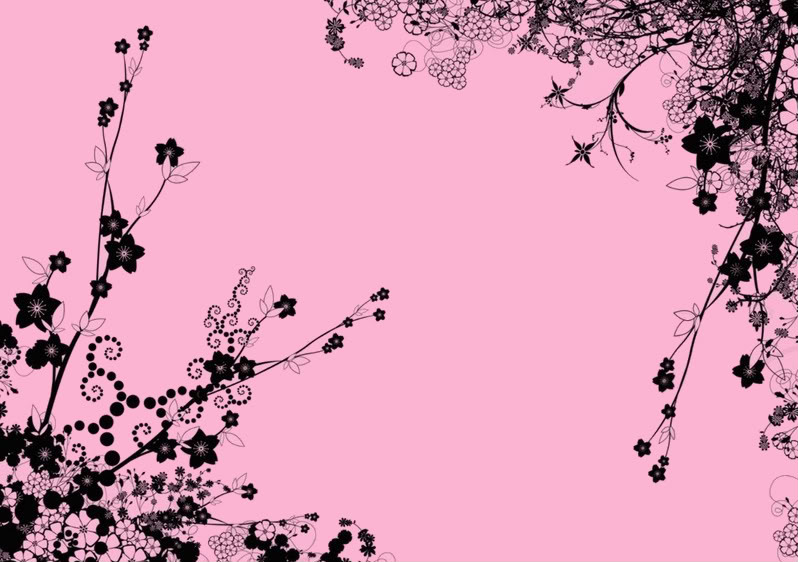 Pink And Black Floral Vines Wallpaper Background Theme Desktop