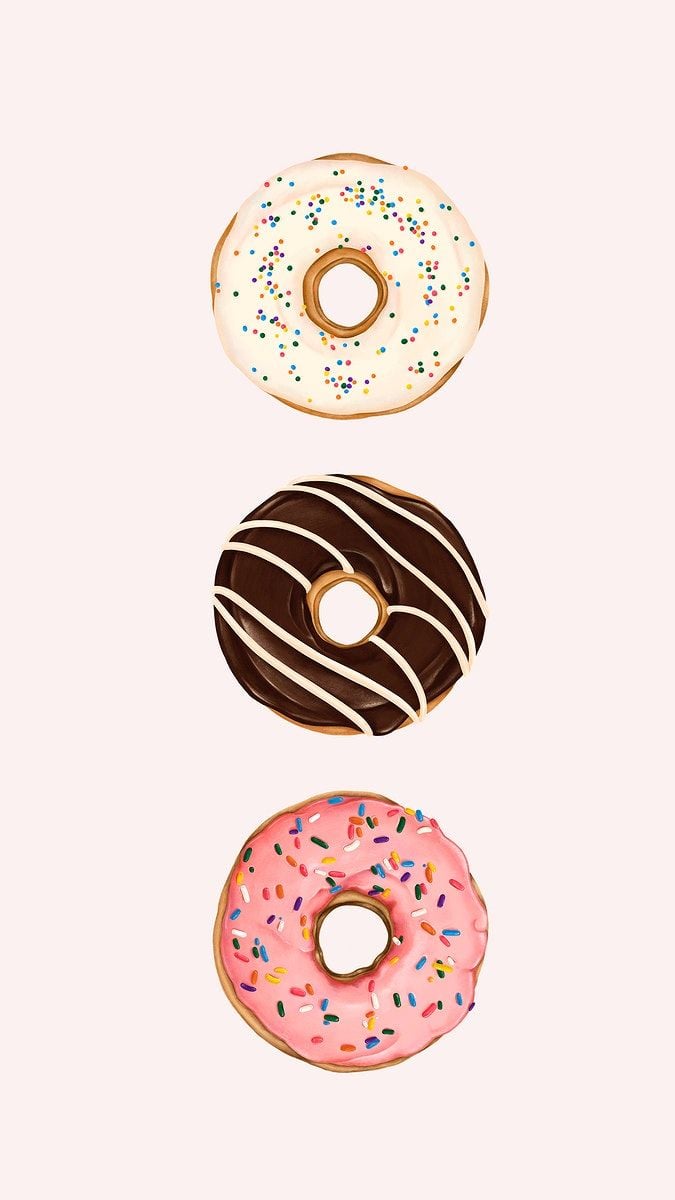 Doughnuts patterned on pink mobile phone wallpaper mockup 675x1200