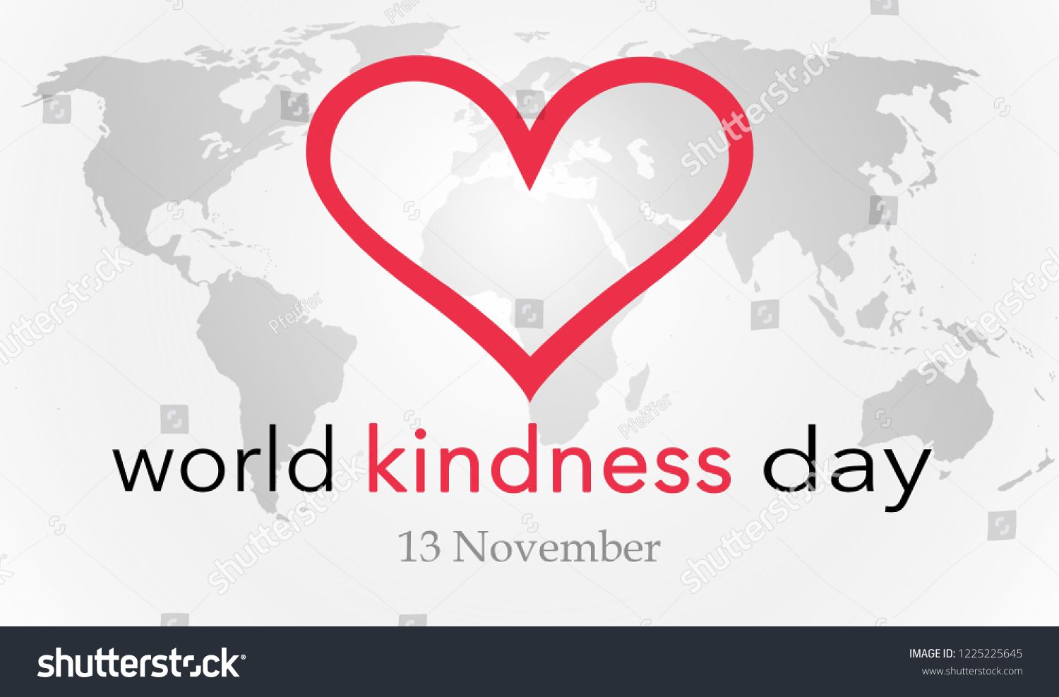 World Kindness Day Background With Heart And Map