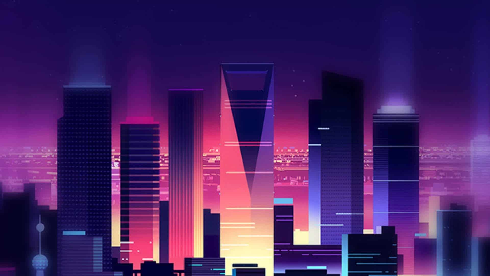 Neon Purple Aesthetic Wallpaper For Desktop