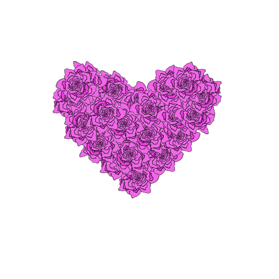 Image Of Roses And Hearts Desktop Background