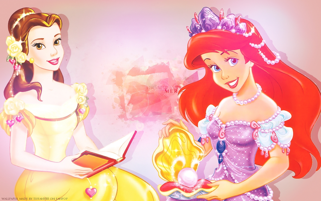 Ariel And Belle Disney Princess Wallpaper