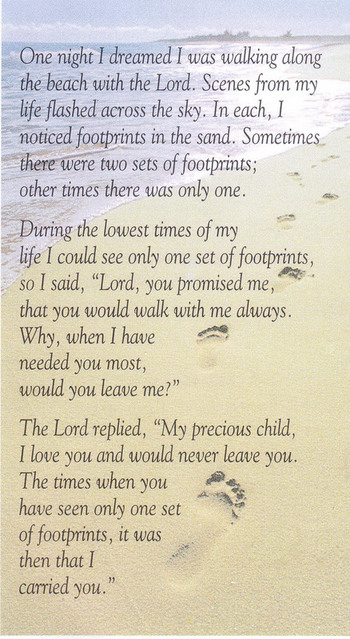 Desktop Wallpapers poem called Footprints 350x639