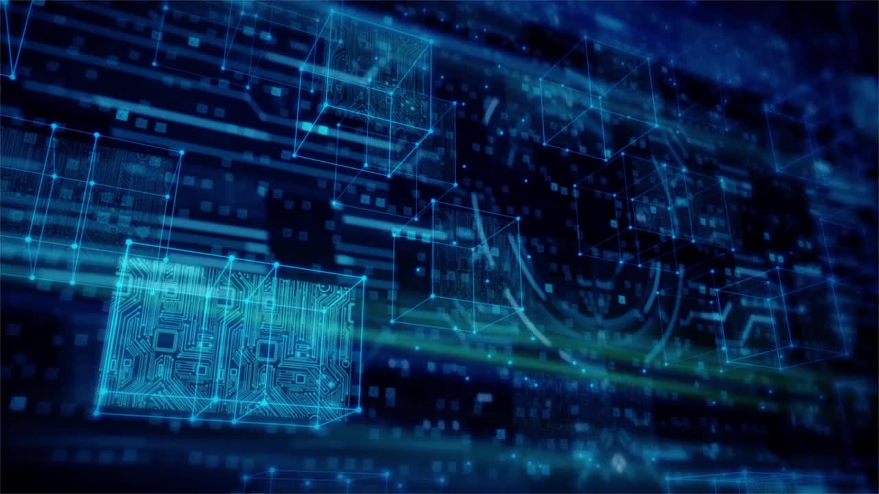 High Tech Chip Screen Animated Background Stock Motion Graphics