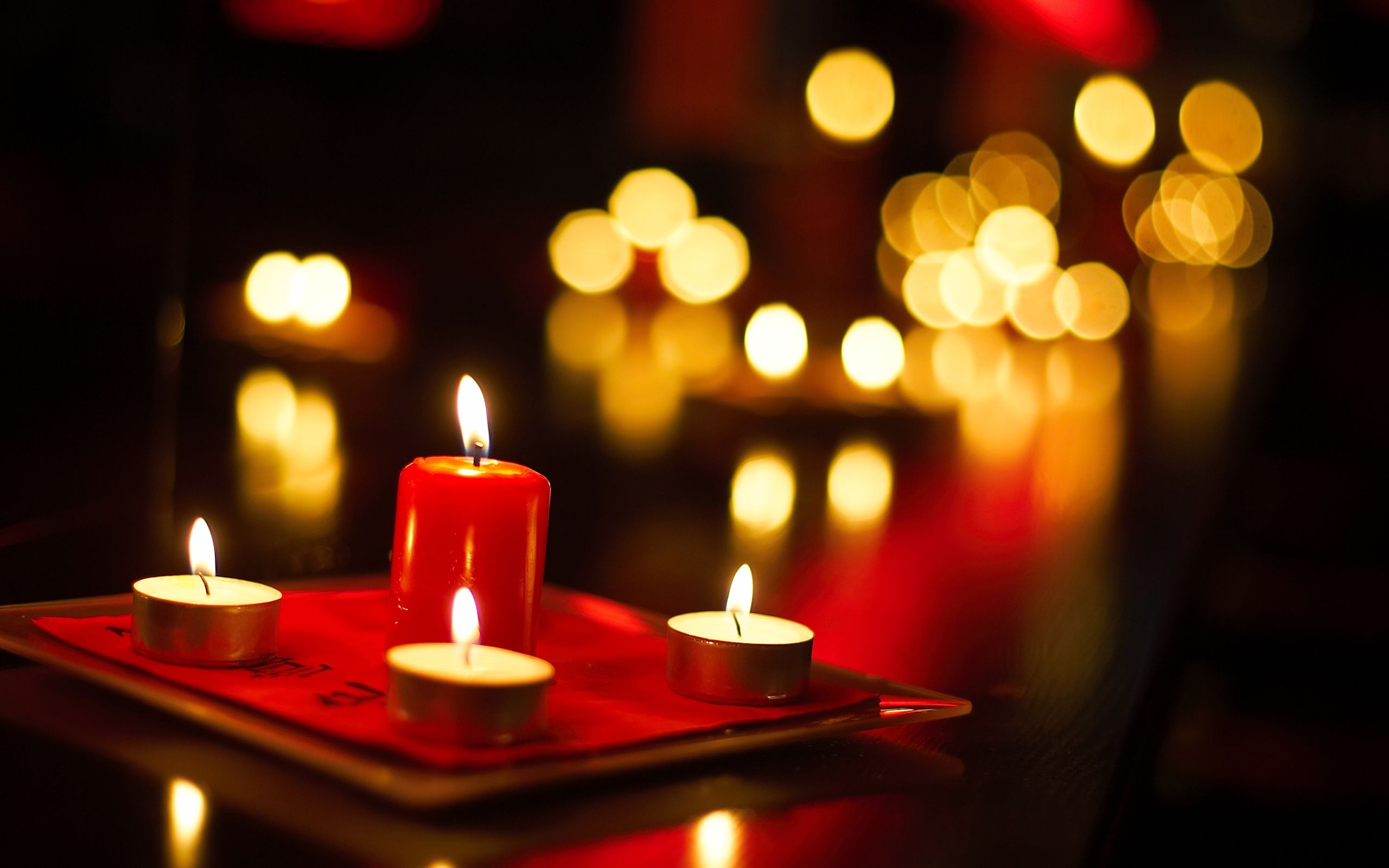 Romantic Candles Wallpaper On