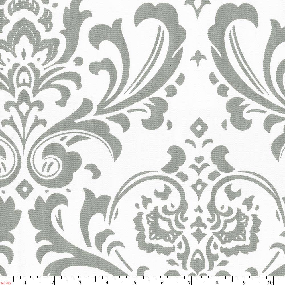 Gray Traditions Damask Fabric By The Yard Carousel