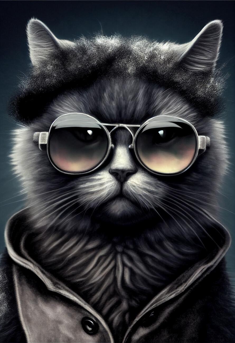 Wall Art Print Cool Cat With Sunglasses Europosters