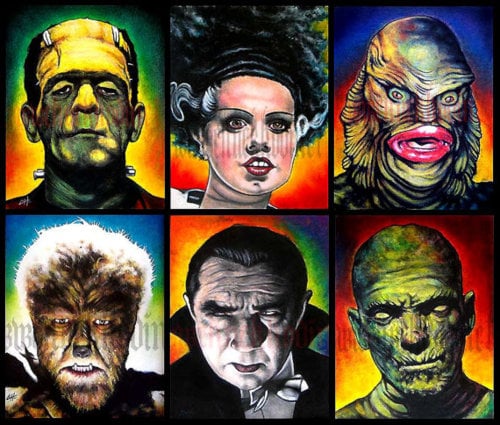 Classic Monsters   Set of signed 8x10 prints by Chuck HodiOnly 30 500x425