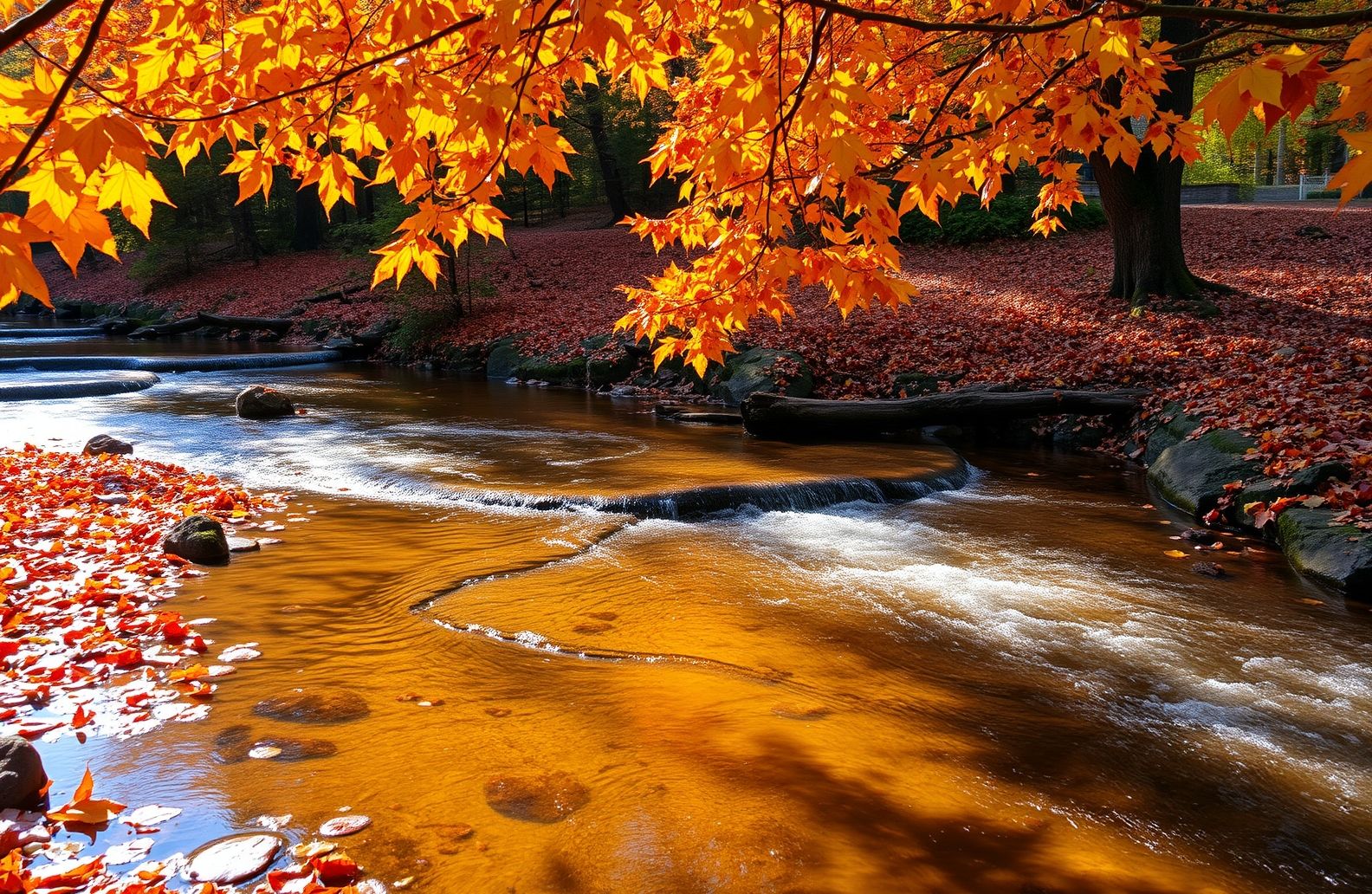 Autumn Stream Wallpaper