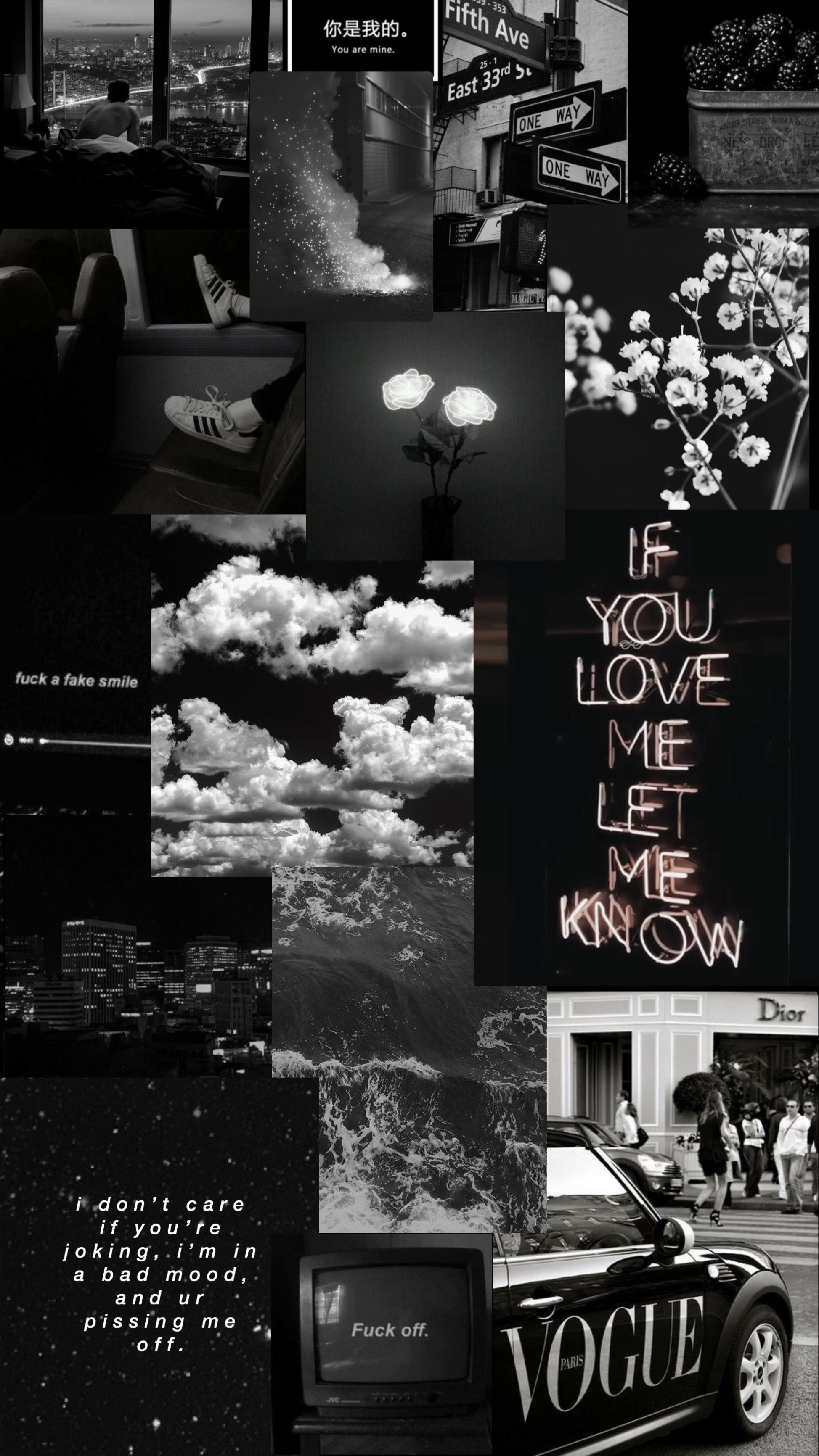 Aesthetic Wallpaper Collage Black And White Full HD