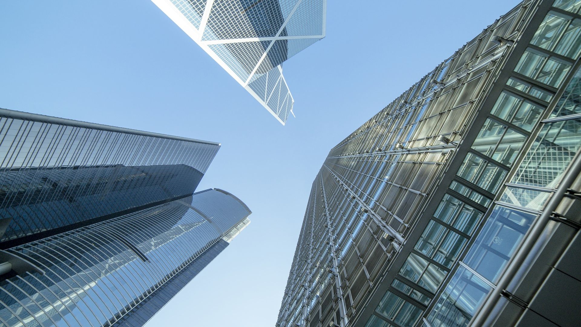 Glass Office Buildings In Modern City Wallpaper Stream