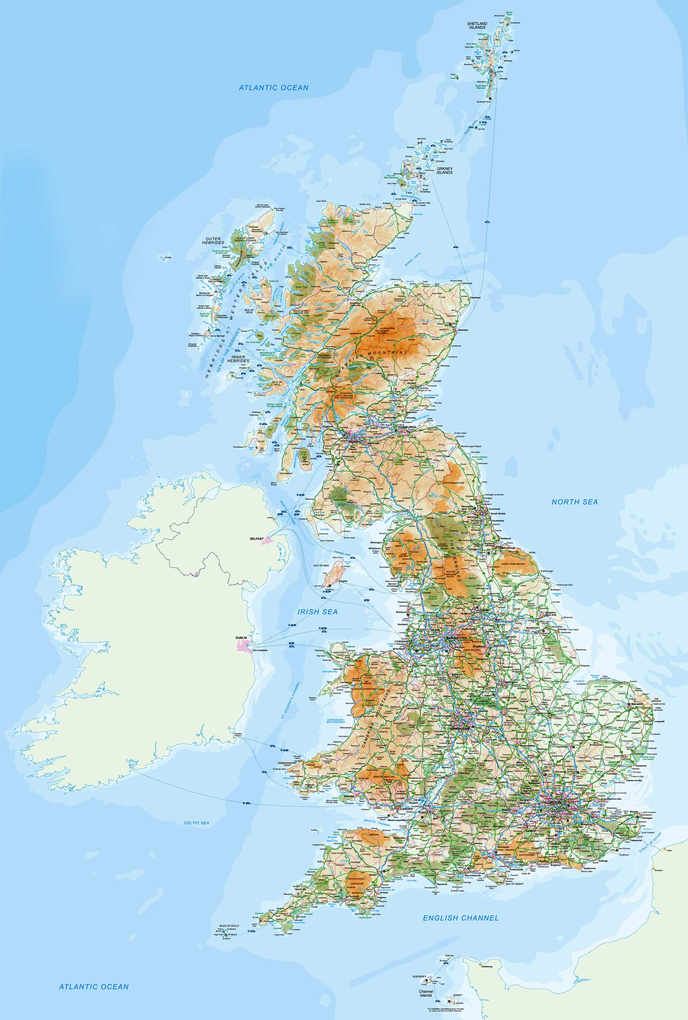 Custom Printed Ordnance Survey Million Map Great Britain Wallpaper